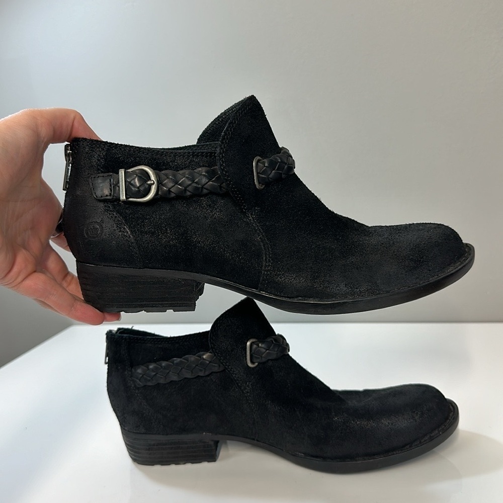 Born Sylvia Black Leather Booties Size 9 - Picture 12 of 16